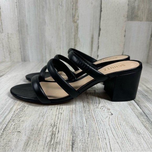 New Schutz Olly Strappy Block Heel Sandal in Blacke #789 - Picture 3 of 12